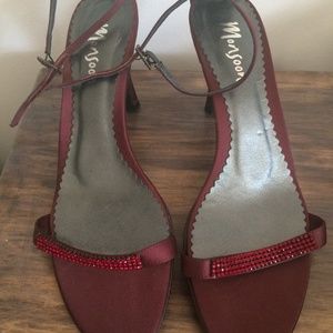 MONSOON Burgundy Embellished Evening sandals